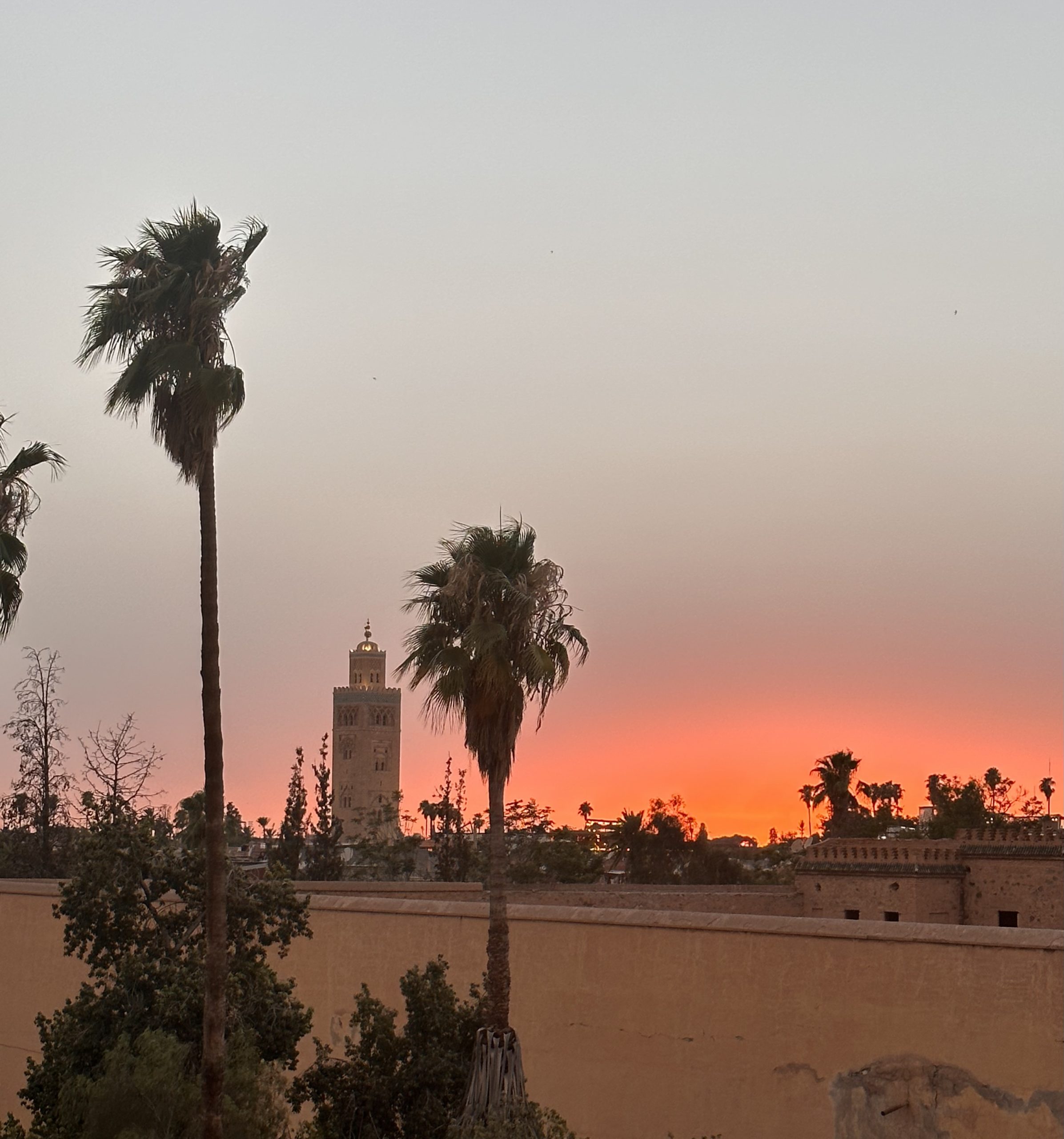 Best Rooftop Restaurants in Marrakech: view of the sunset from a rooftop